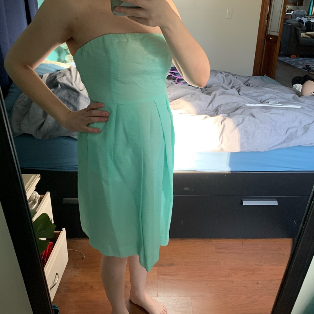 J. Crew Mint Strapless Dress